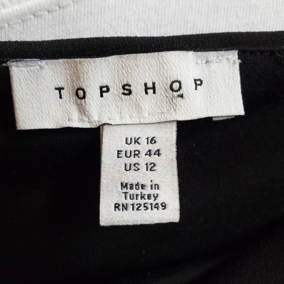 NWOT Topshop strapless twist bow black midi dress 12 - Picture 7 of 7